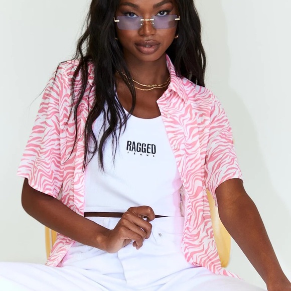 Princess Polly Ziggy Shirt Pink US4 - Picture 1 of 5